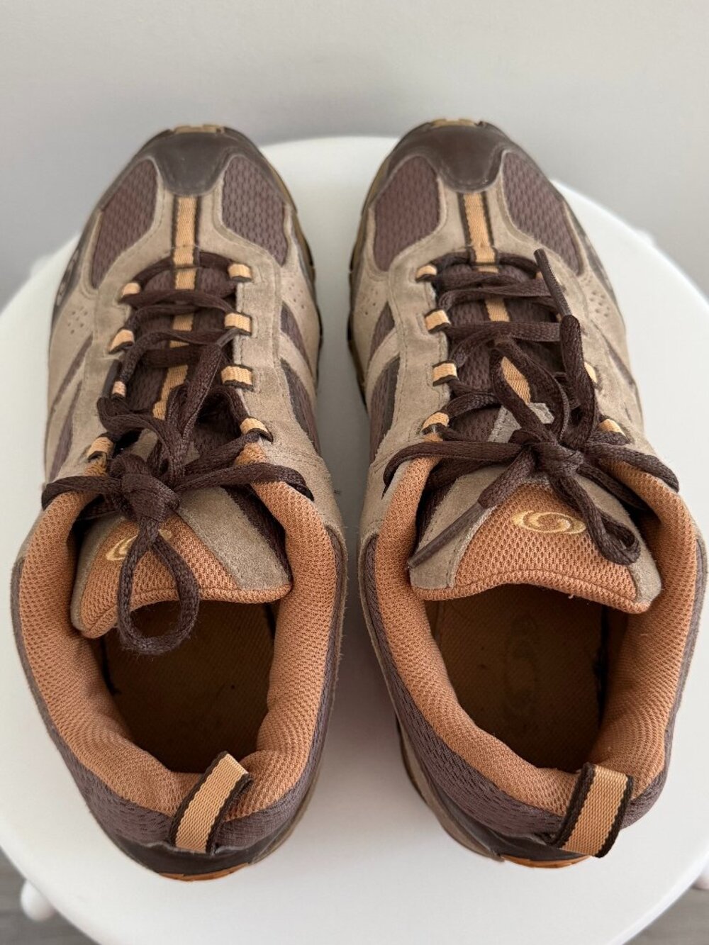 Salomon Elios GTX Hiking Shoes - Tan & Orange - Women’s Size 8